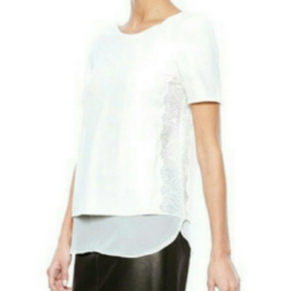 Cooper & Ella Ivory Lace Detail Layered Blouse, L - Picture 4 of 11
